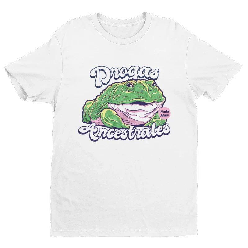 playera de color blanco con diseno de rana psicodelica marca pixsound SKU PS809028
