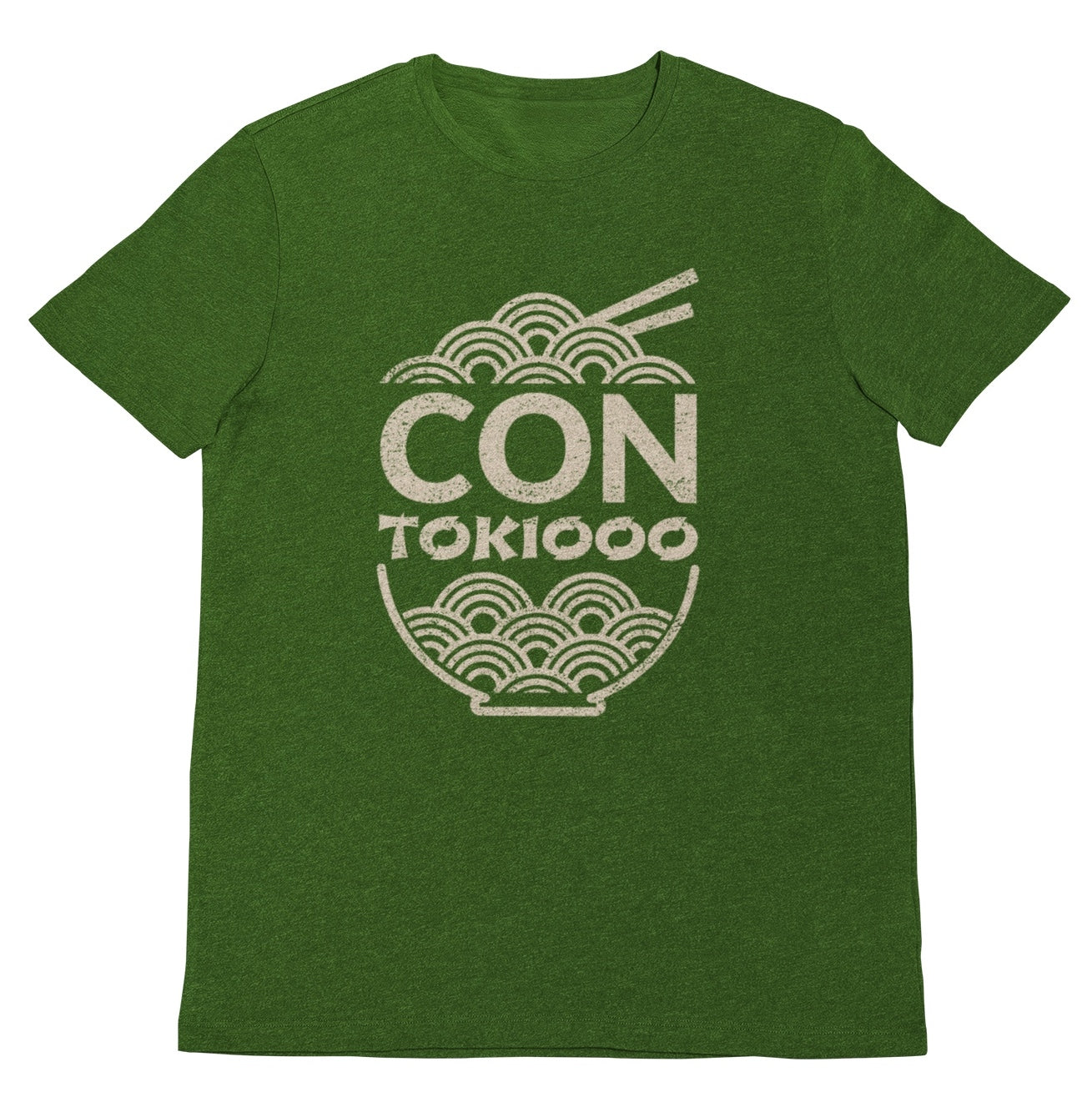 "Playera verde con frase mexa que dice con tokio en estilo street wear, de tela suave"