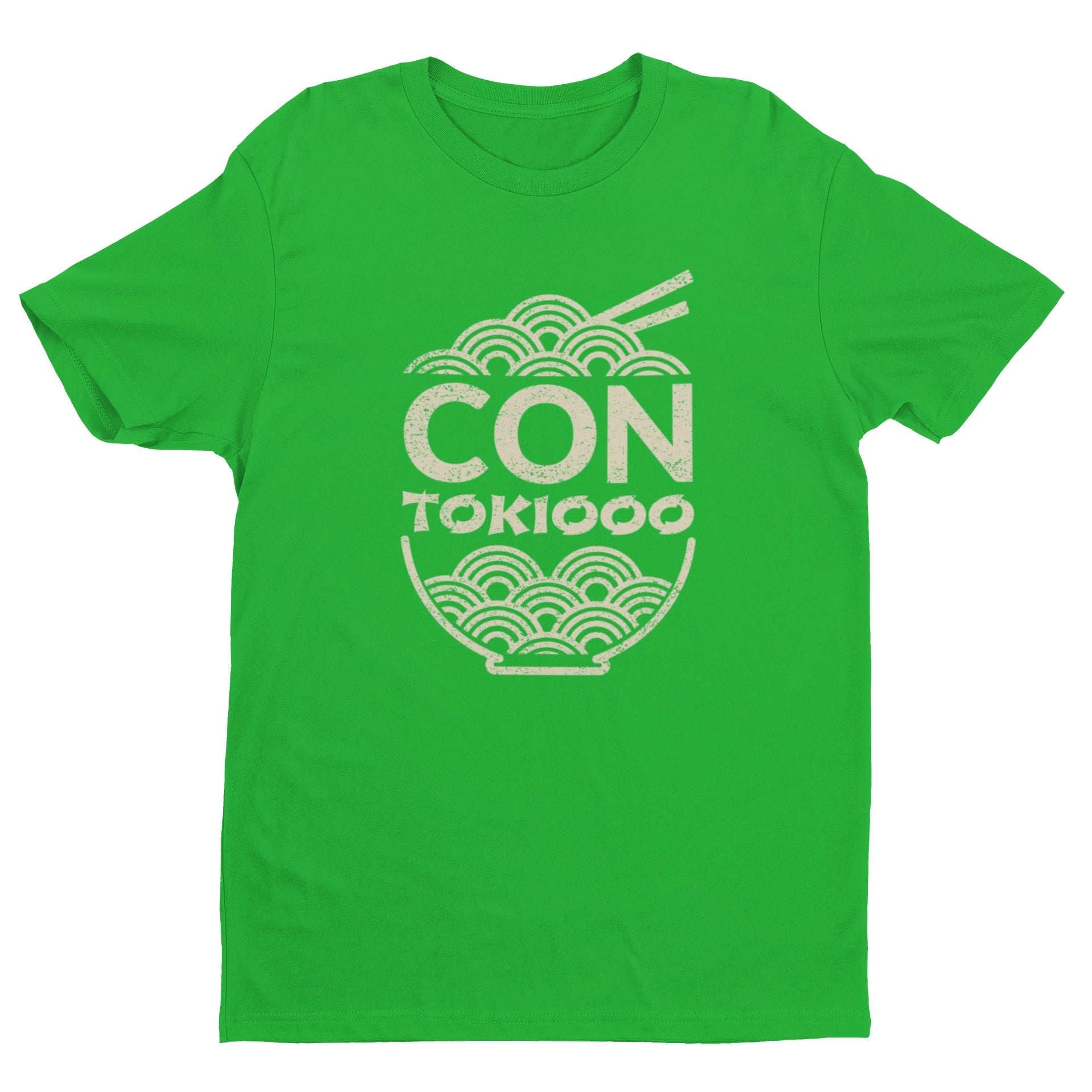 "Playera verde pistache con frase mexa con tokio representando la moda street wear en México"